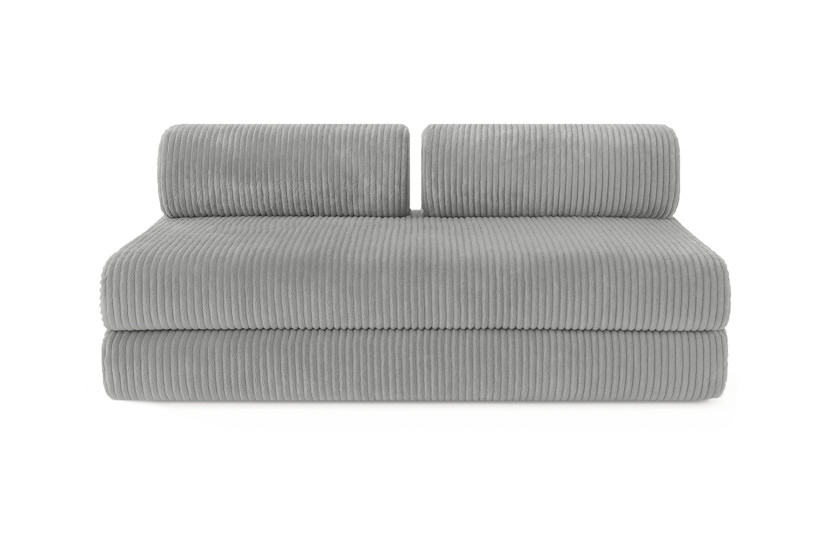 Canapé d'angle 6 places - 2 modules convertibles : Canapé 3 places + Méridienne - Velours côtelé XL Gris clair