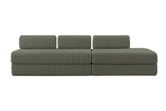 Canapé 5 places - 2 modules convertibles : Canapé 3 places + Canapé 2 places - Velours côtelé XL Vert