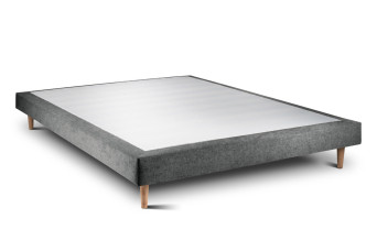 Sommier Tapissier 160x200 cm - H29 cm - Toile nattée - Gris anthracite