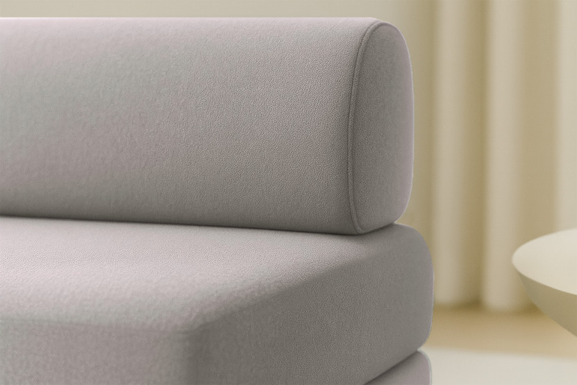 Fauteuil convertible et modulable - Tissu lisse Gris clair