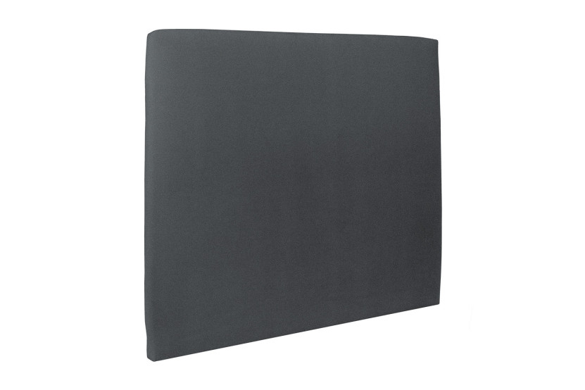 Lit coffre 200x200 cm avec Tête de lit tapissée - Tissu Velours Gris Anthracite