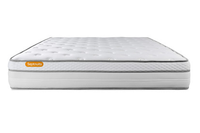 Ensemble Matelas Sommier 140x190 cm - Sommier Gris (déjà monté) - Memo Luxe
