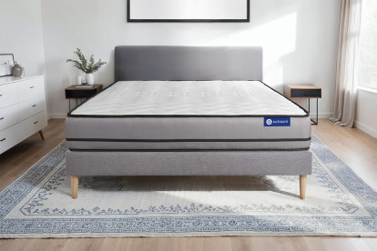 Ensemble Matelas Sommier 120x195 cm - Sommier Gris (en kit) - Actiflex Night
