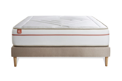 Ensemble Matelas Sommier 140x200 cm - Sommier Beige (en kit) - Le Paisible