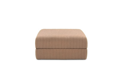 Canapé d'angle 6 places - 3 modules convertibles : Canapé 3 places + Fauteuil + Pouf - Velours côtelé XL Marron