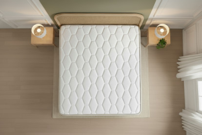 Ensemble Matelas Sommier 90x200 cm - Sommier Blanc (en kit) - Le Délicat