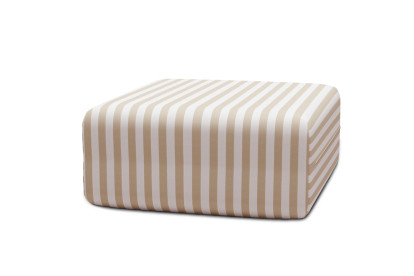 Pouf modulable - Tissu extérieur à rayures, blanc et beige