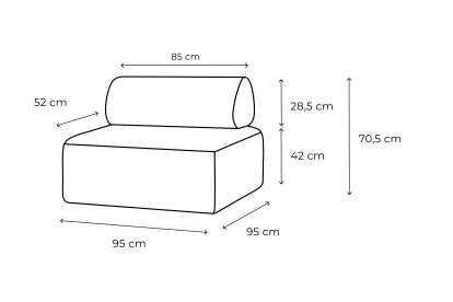 Fauteuil modulable - Tissu extérieur à rayures, blanc et bleu