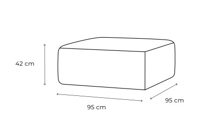 Pouf modulable - Tissu extérieur à rayures, blanc et jaune