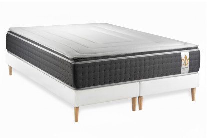 Ensemble Matelas Sommier 160x200 cm - 2 Sommiers Blanc - Vingt-Six PLUS
