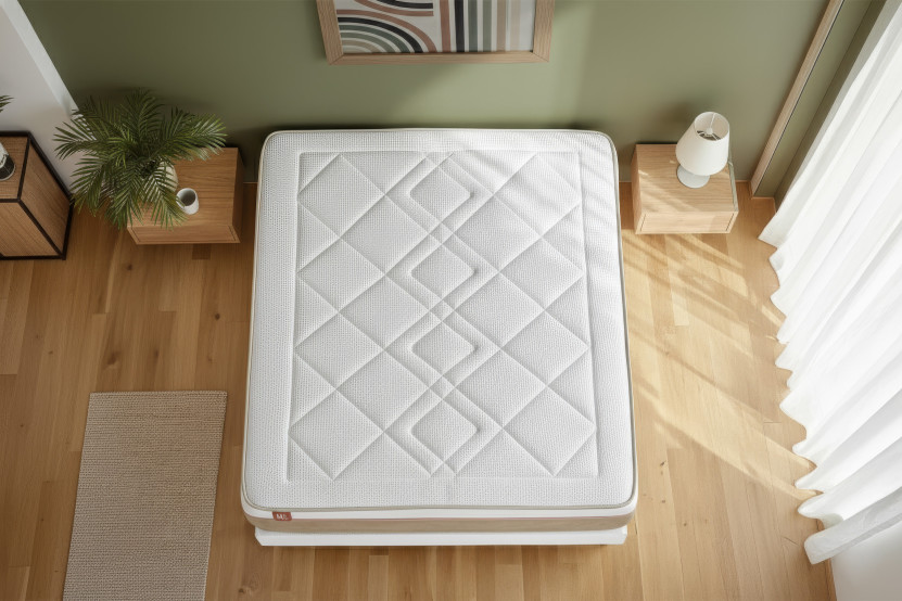 Matelas 90x200 cm Ressorts ensachés et Mémoire de forme - Le Soyeux
