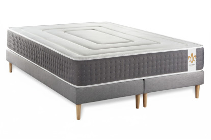 Ensemble Matelas Sommier 180x200 cm - 2 Sommiers Gris - Vingt-Six