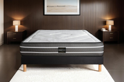 Ensemble Matelas Sommier 80x200 cm - Sommier Noir (en kit) - Exclusive