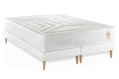 Ensemble Matelas Sommier 180x200 cm - 2 Sommiers Blanc - Vingt-Quatre