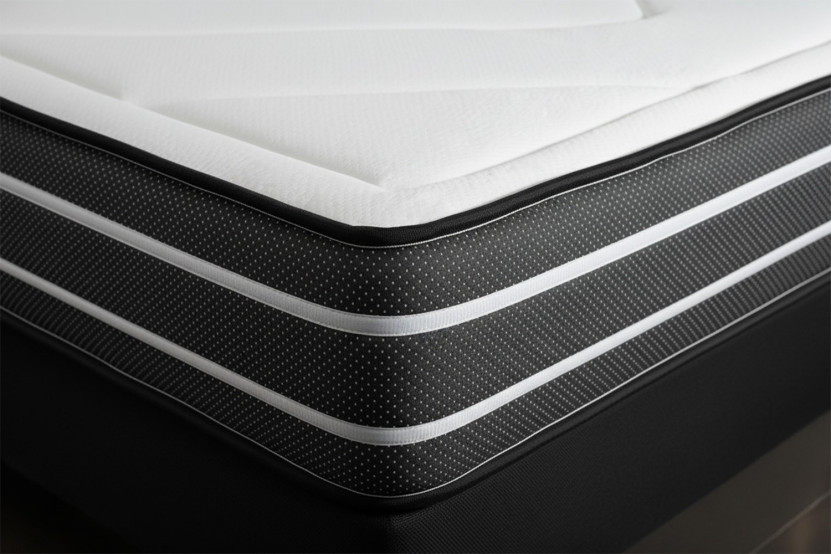 Pack lit complet 140x200 cm - Matelas + Sommier Noir (en kit) + 2 oreillers + Couette - Exclusive