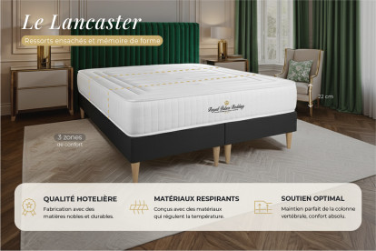 Matelas 120x210 cm Ressorts ensachés et Mémoire de forme - Lancaster
