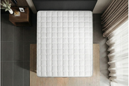 Ensemble Matelas Sommier 90x190 cm - Sommier Blanc (déjà monté) - Supérieur