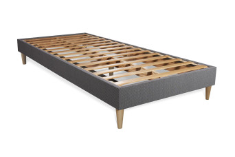 Ensemble Matelas Sommier 90x200 cm - Sommier Gris (en kit) - Actimemo Max