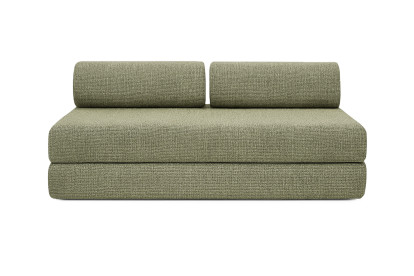 Canapé d'angle 6 places - 2 modules convertibles : Canapé 3 places + Méridienne - Tissu tweed Vert