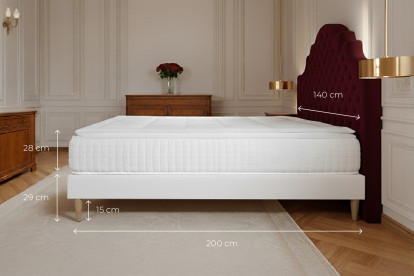 Ensemble Matelas Sommier 140x200 cm - Sommier Blanc (en kit) - George V