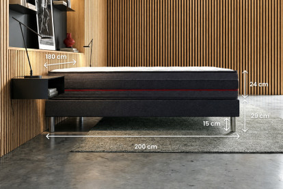Ensemble Matelas Sommier 180x200 cm - Sommier Blanc (en kit) - Regen