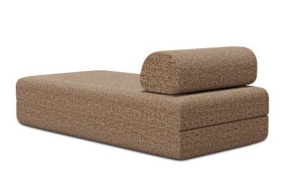 Méridienne convertible et modulable - Tissu tweed Marron