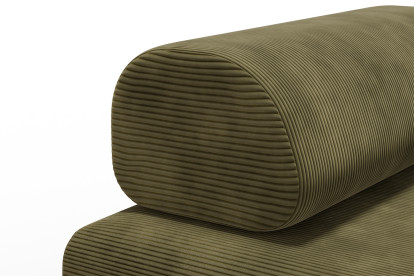 Méridienne convertible et modulable - Velours côtelé Vert