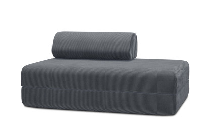 Canapé 2 places convertible et modulable - Velours côtelé Gris