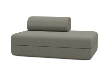 Canapé 2 places convertible et modulable - Tissu lisse Taupe