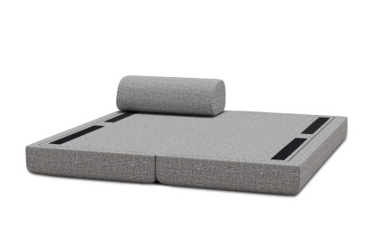 Méridienne convertible et modulable - Tissu tweed Gris