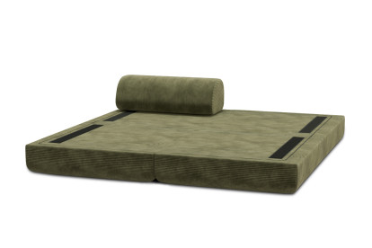 Méridienne convertible et modulable - Velours côtelé Vert