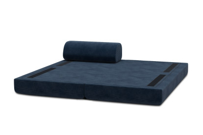 Méridienne convertible et modulable - Velours côtelé Bleu