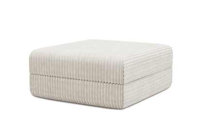 Pouf convertible et modulable - Velours côtelé XL Blanc