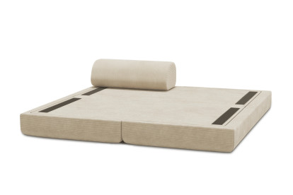 Méridienne convertible et modulable - Velours côtelé Beige