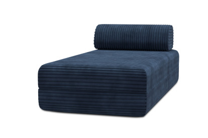 Méridienne convertible et modulable - Velours côtelé XL Bleu