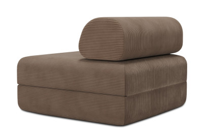 Fauteuil convertible et modulable - Velours côtelé Taupe
