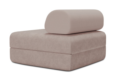 Fauteuil convertible et modulable - Velours côtelé Rose pâle