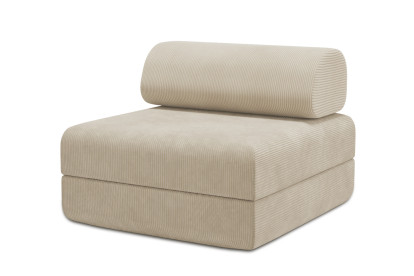 Fauteuil convertible et modulable - Velours côtelé Beige