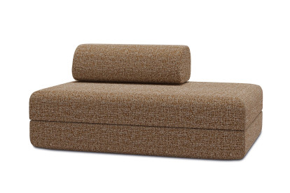 Canapé 2 places convertible et modulable - Tissu tweed Marron