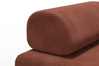 Canapé 2 places convertible et modulable - Velours côtelé Terracotta