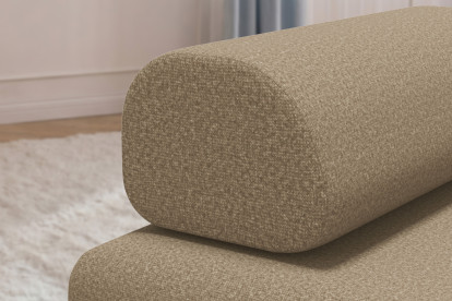 Méridienne convertible et modulable - Tissu lisse Marron