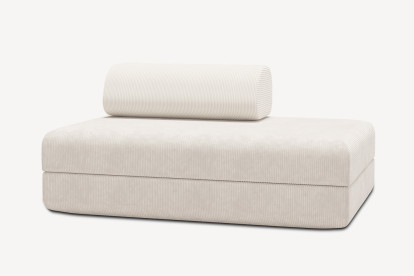 Canapé 2 places convertible et modulable - Velours côtelé Blanc