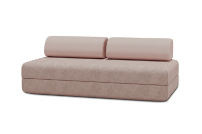Canapé 3 places convertible et modulable - Velours côtelé Rose pâle