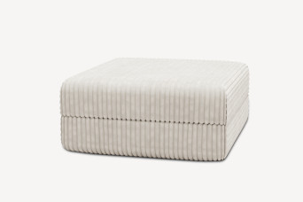 Pouf convertible et modulable - Velours côtelé XL Blanc