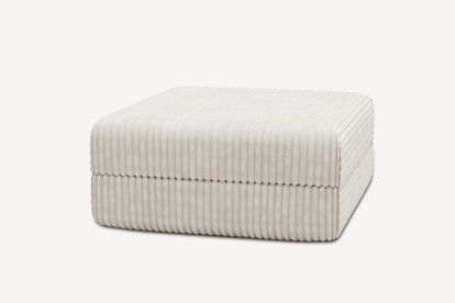 Pouf convertible et modulable - Velours côtelé XL Blanc