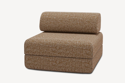 Fauteuil convertible et modulable - Tissu tweed Marron