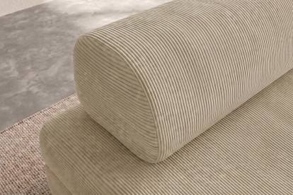 Méridienne convertible et modulable - Velours côtelé Beige