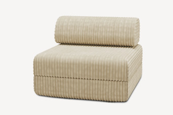 Fauteuil convertible et modulable - Velours côtelé XL Beige