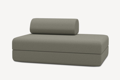 Canapé 2 places convertible et modulable - Tissu lisse Taupe