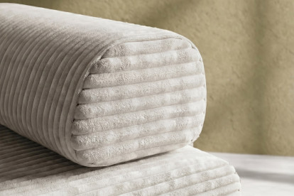 Méridienne convertible et modulable - Velours côtelé XL Blanc